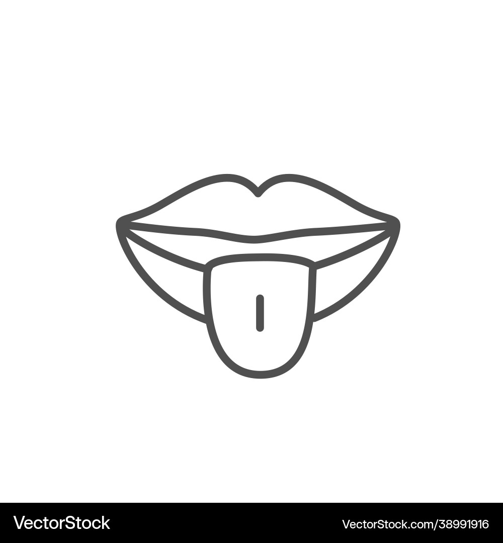 Tongue in linear style with editable stroke Vector Image