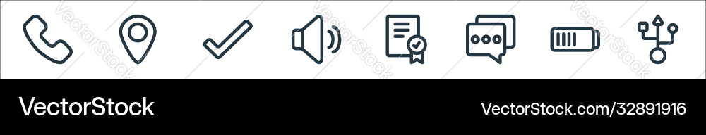 Ui line icons linear set quality Ui line icons linear set quality vector image