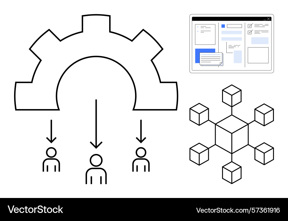 Workflow automation with hierarchical structure Workflow automation with hierarchical structure vector image