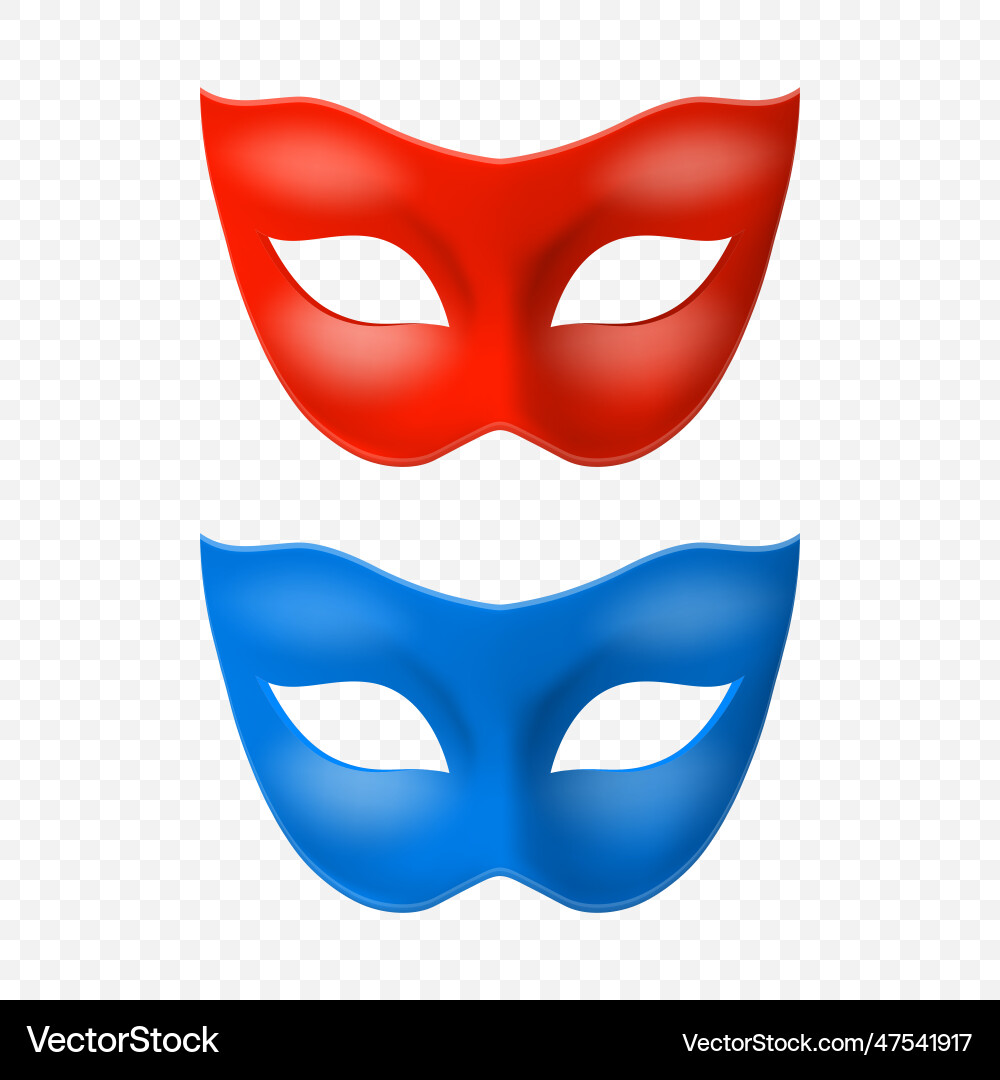 3d realistic blank red and blue carnival vector image