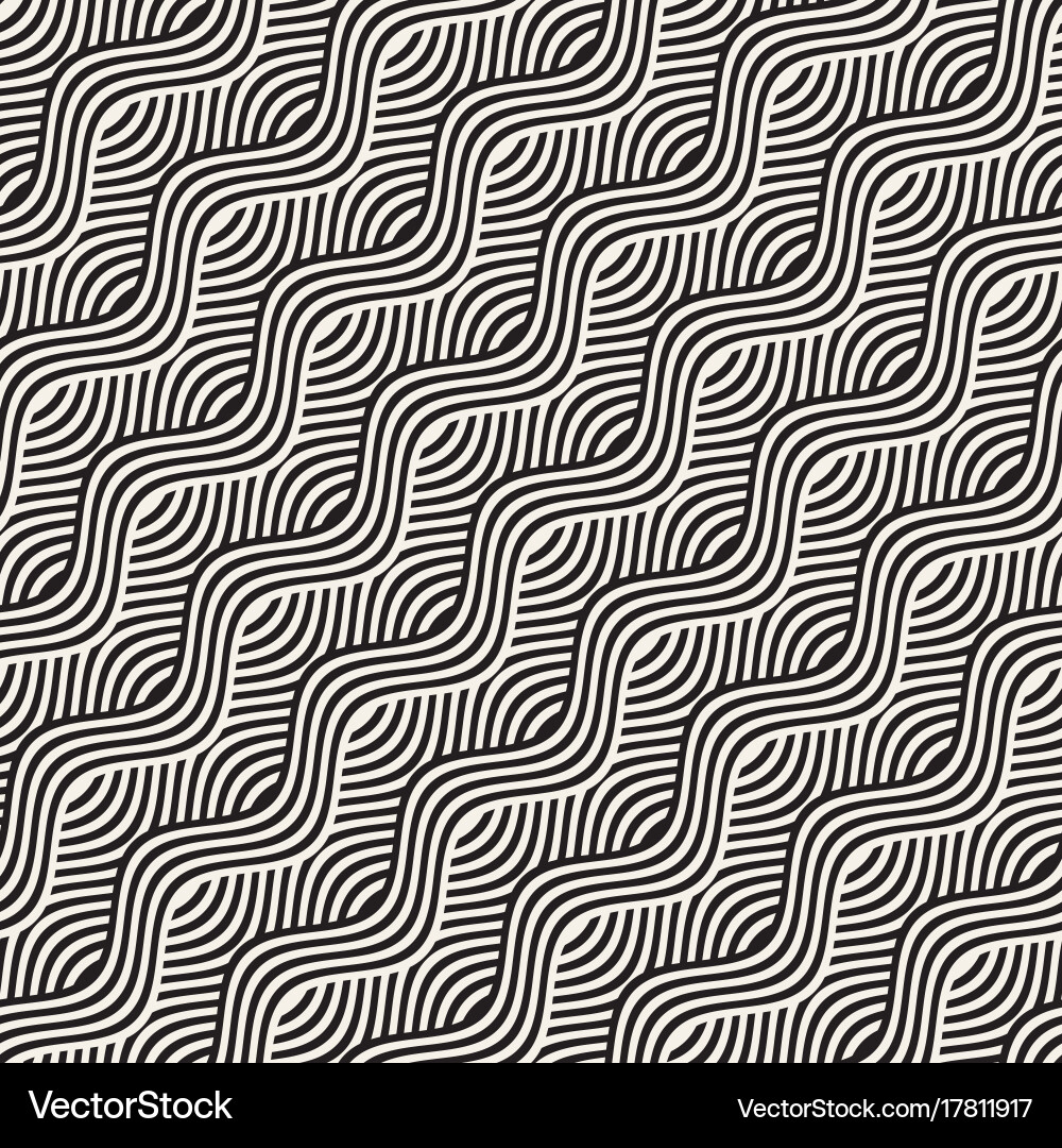 Abstract geometric pattern with wavy lines vector image