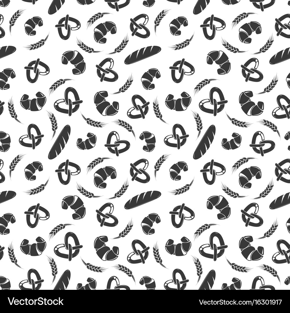 Bakery seamless pattern design with products vector image