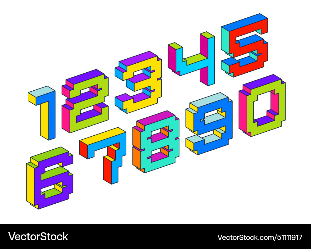 Child constructor colorful minimal 3d square vector image