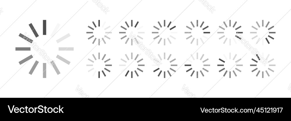 Circular loading buffering icons Circular loading buffering icons vector image