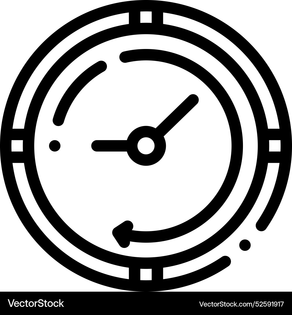 Clock icon thin linear style design isolated Clock icon thin linear style design isolated vector image