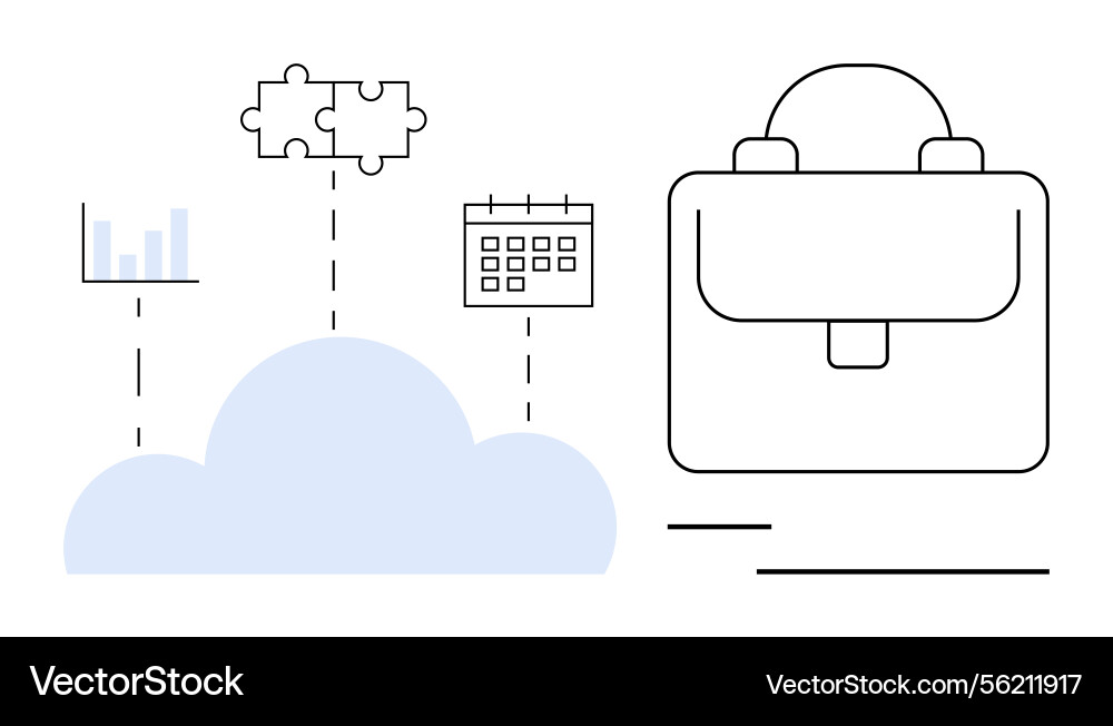 Cloud-based solutions connecting business data Cloud-based solutions connecting business data vector image