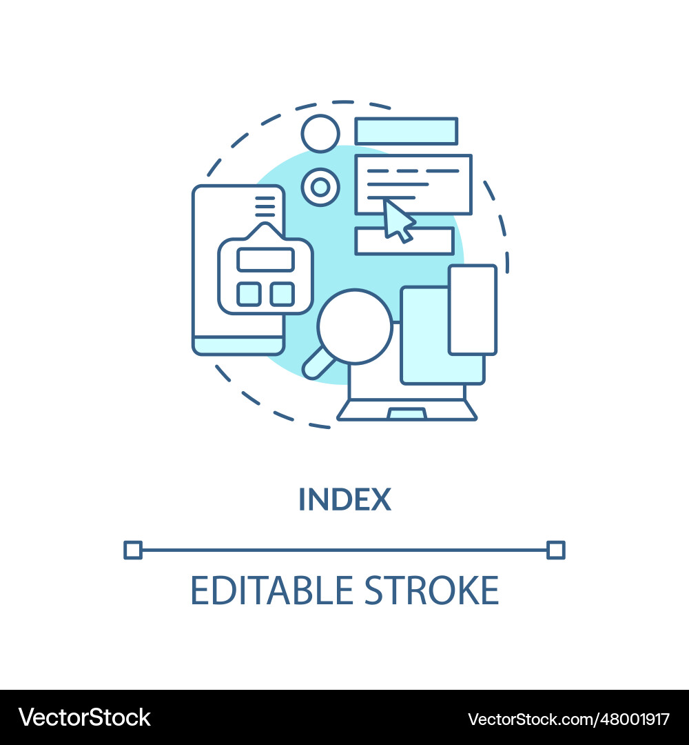 Customizable index blue linear icon concept Customizable index blue linear icon concept vector image