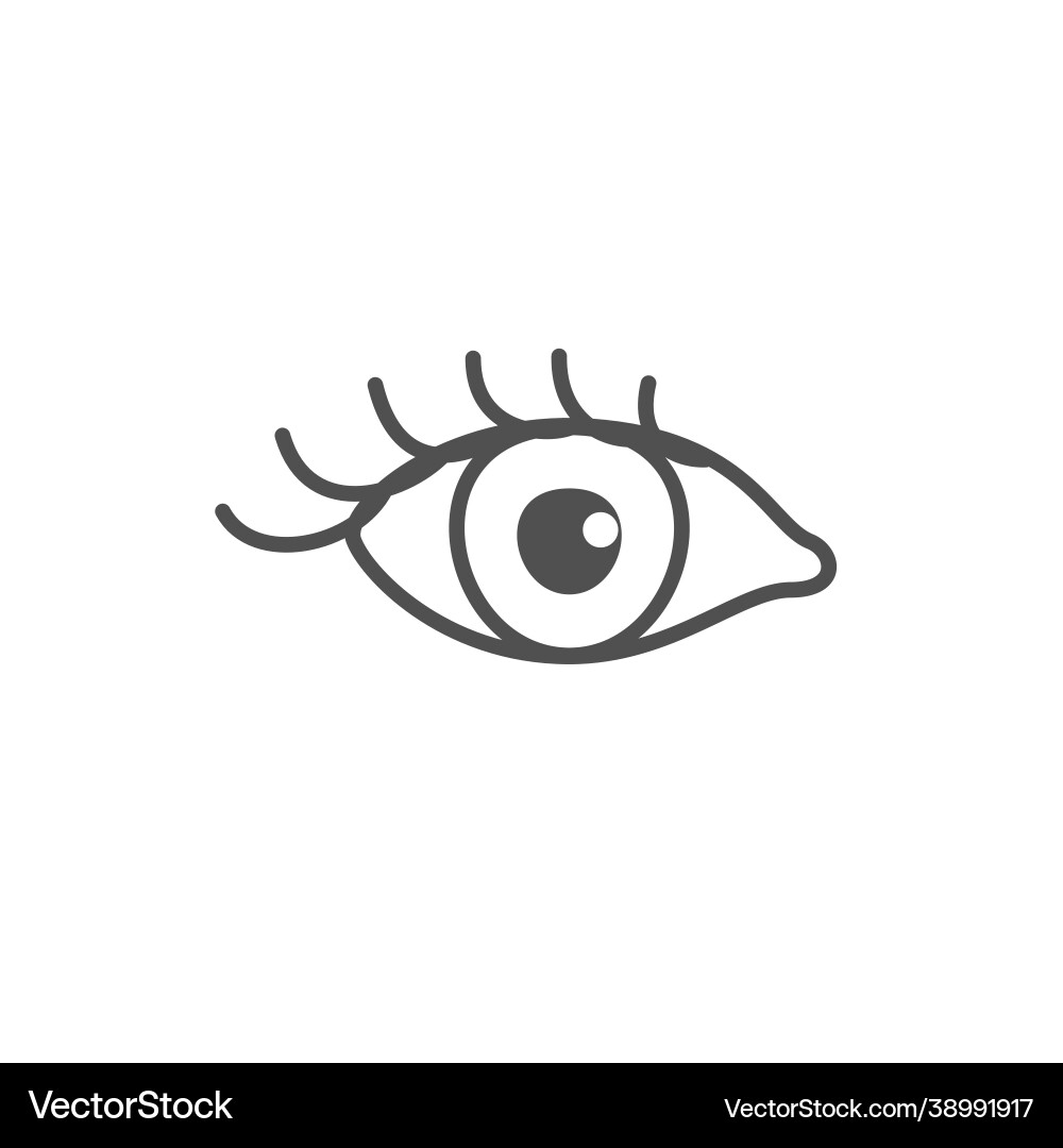 Eye in linear style with editable stroke isolated vector image