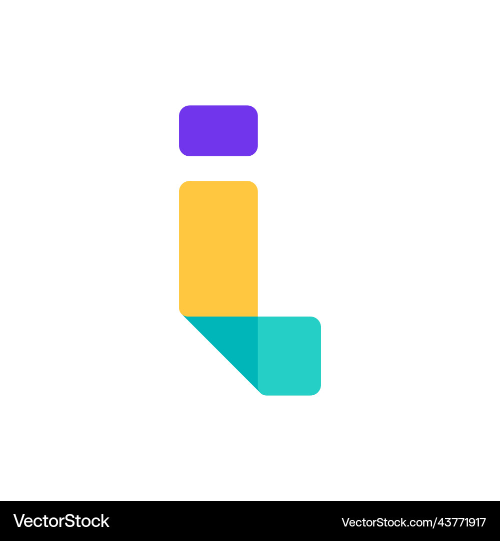 I letter logo made of overlapping lines paper I letter logo made of overlapping lines paper vector image