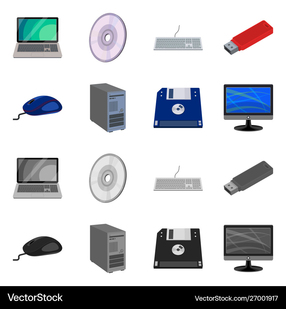 Isolated object laptop and device icon Isolated object laptop and device icon vector image
