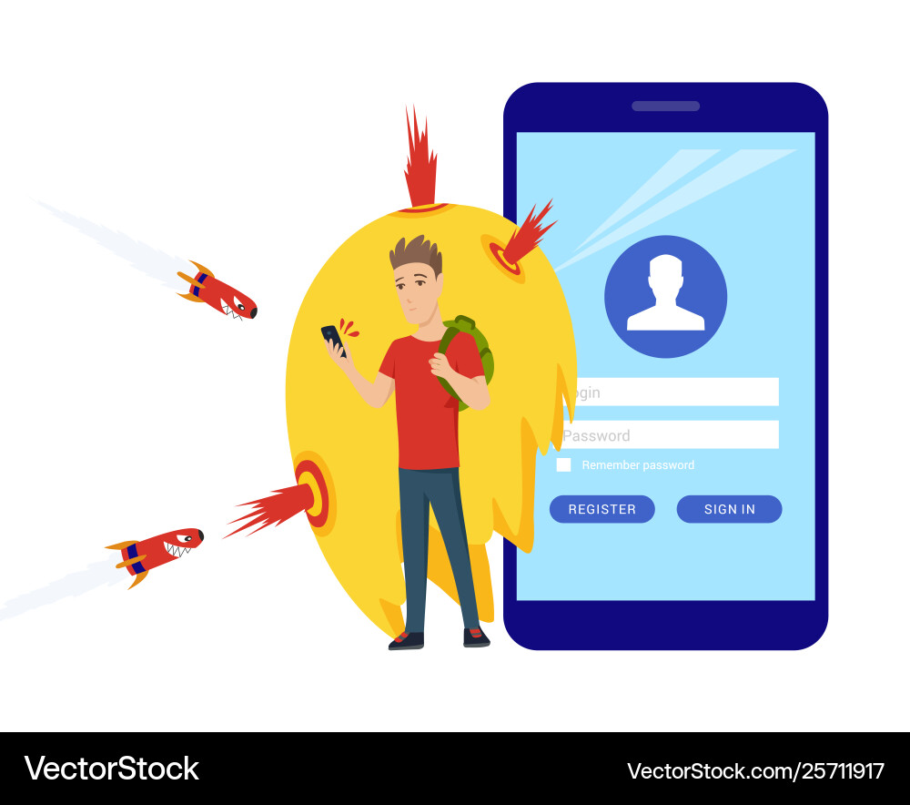 Landing page template security web site modern vector image