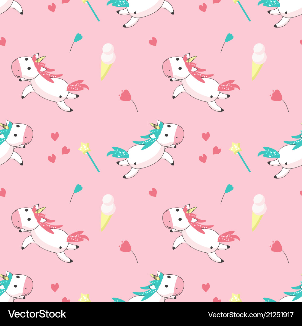 Magical Unicorn Pattern vector image