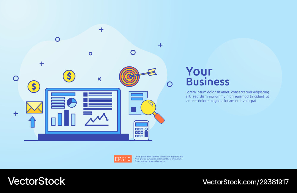 Marketing concept with document data report Marketing concept with document data report vector image