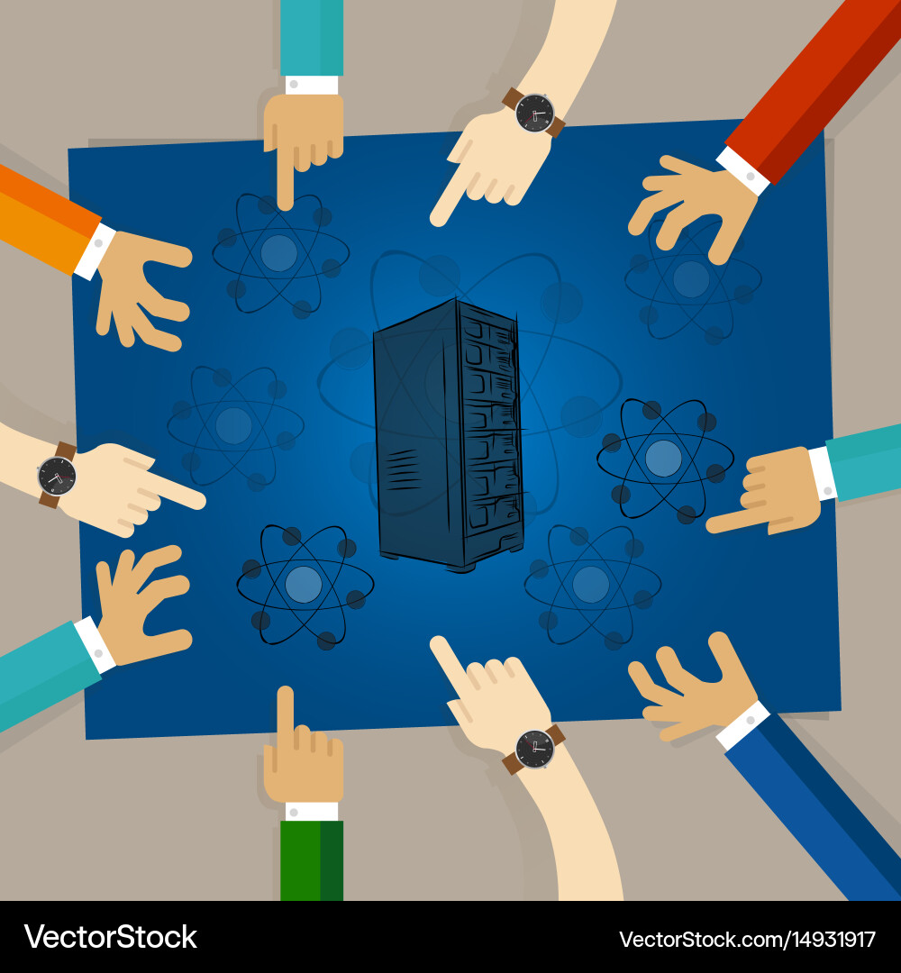 Quantum Rechenserver Bio-Technologie Vektorbild