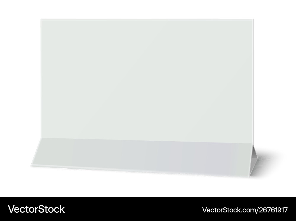 Rectangular horizontal blank paper table card Rectangular horizontal blank paper table card vector image