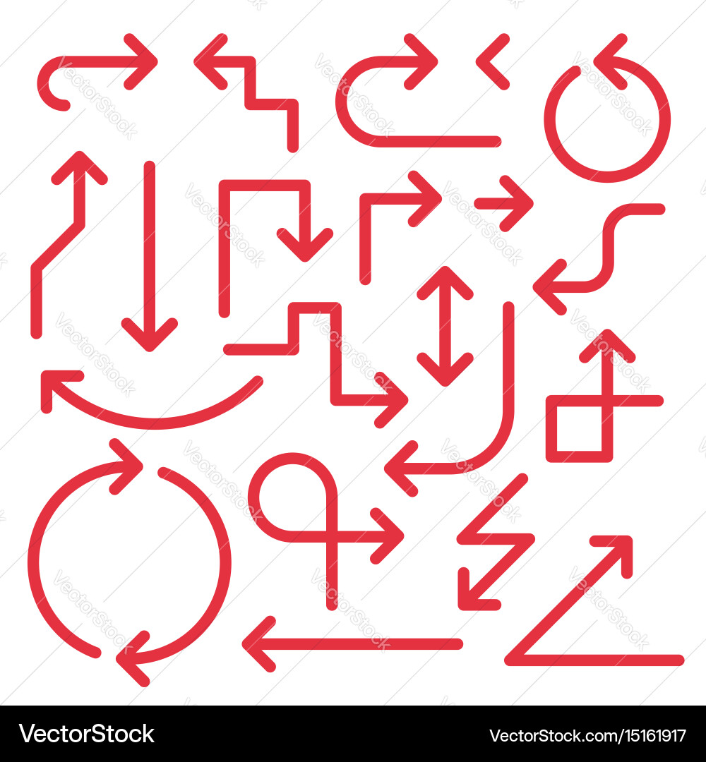 Red Arrow Collection - Simple Arrows vector image
