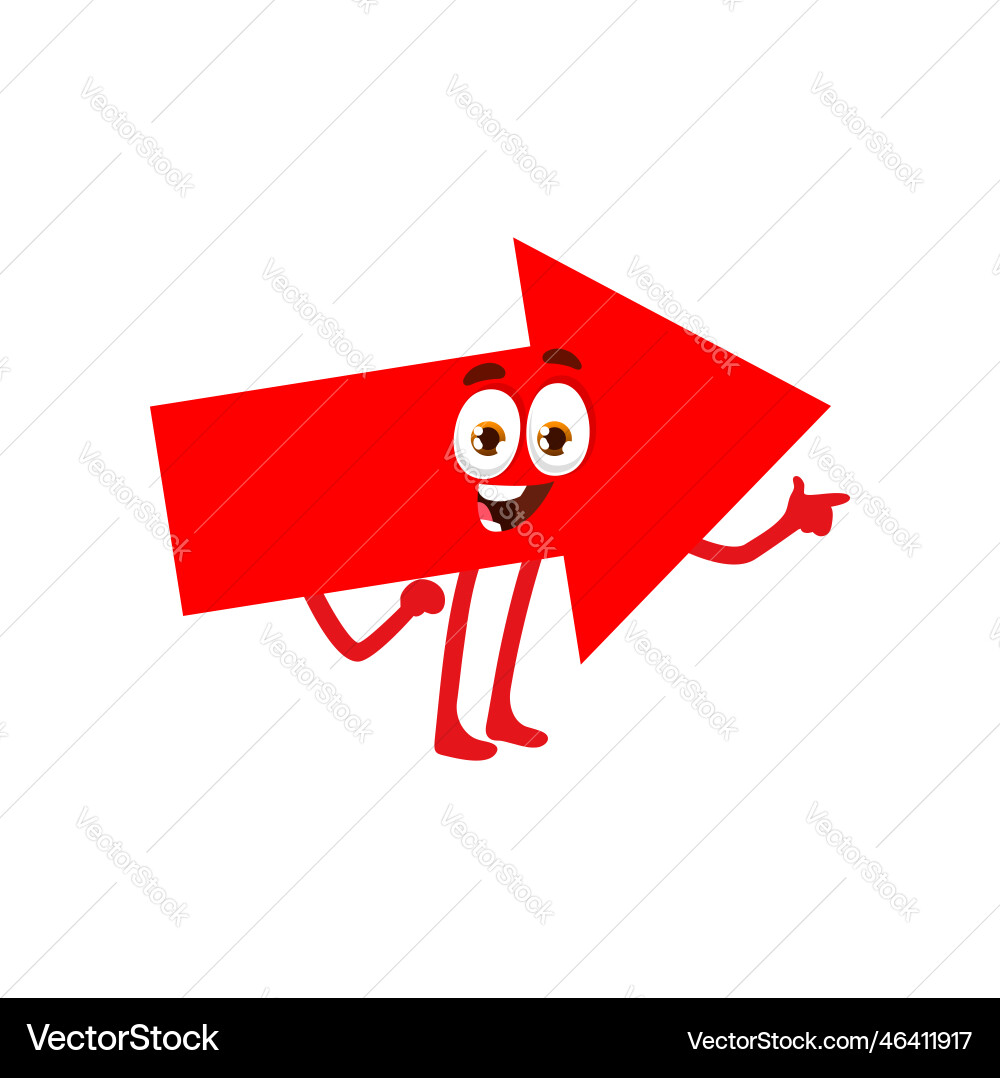 Red arrow shape character math geometry figure Red arrow shape character math geometry figure vector image