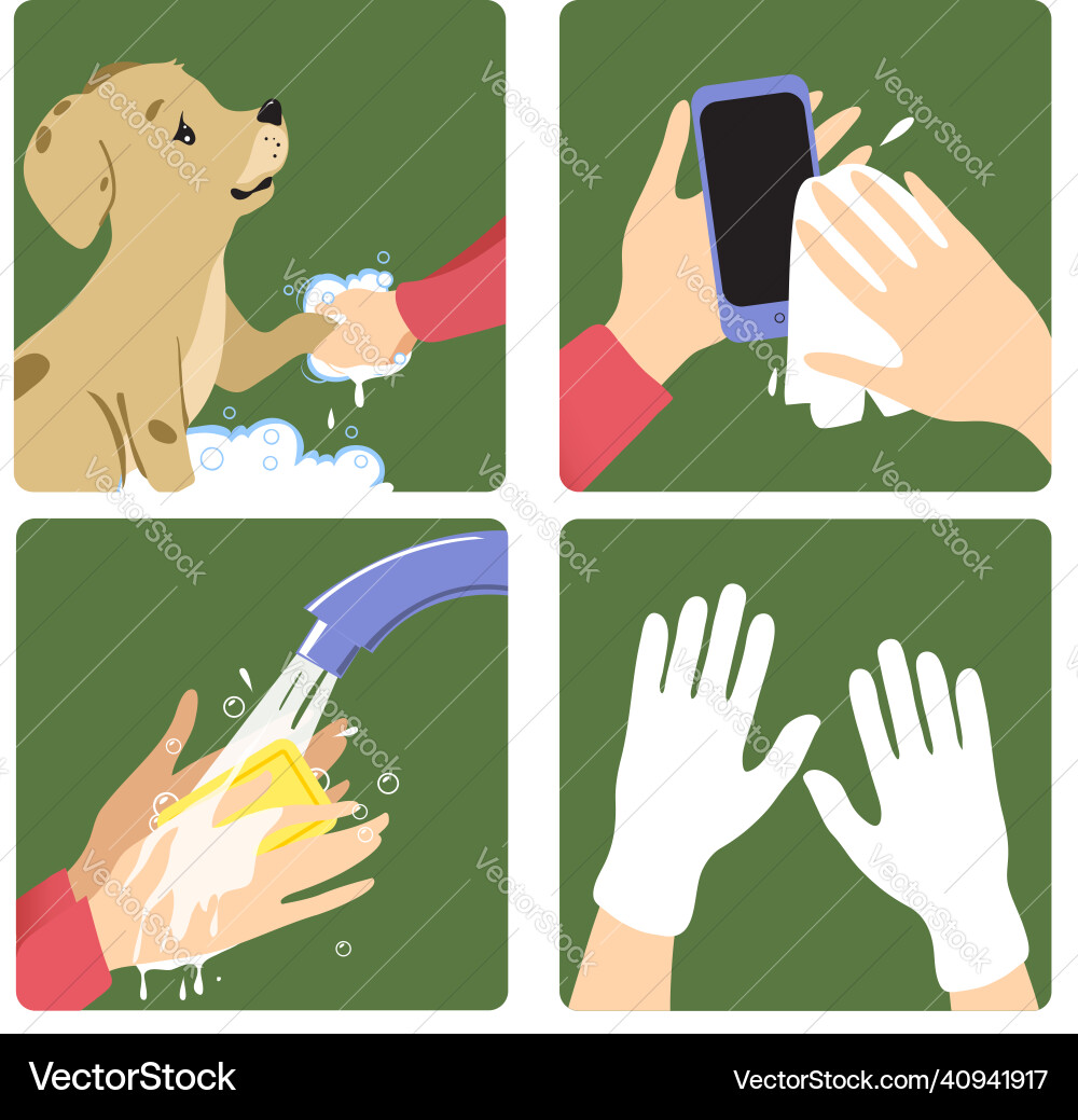 Set of images showing rules to prevent coronavirus Set of images showing rules to prevent coronavirus vector image