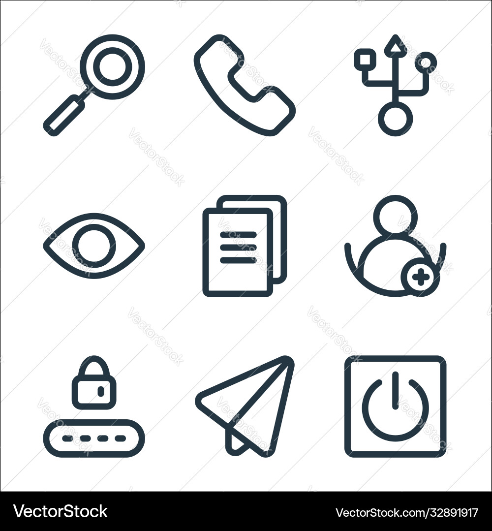 Ui line icons linear set quality Ui line icons linear set quality vector image