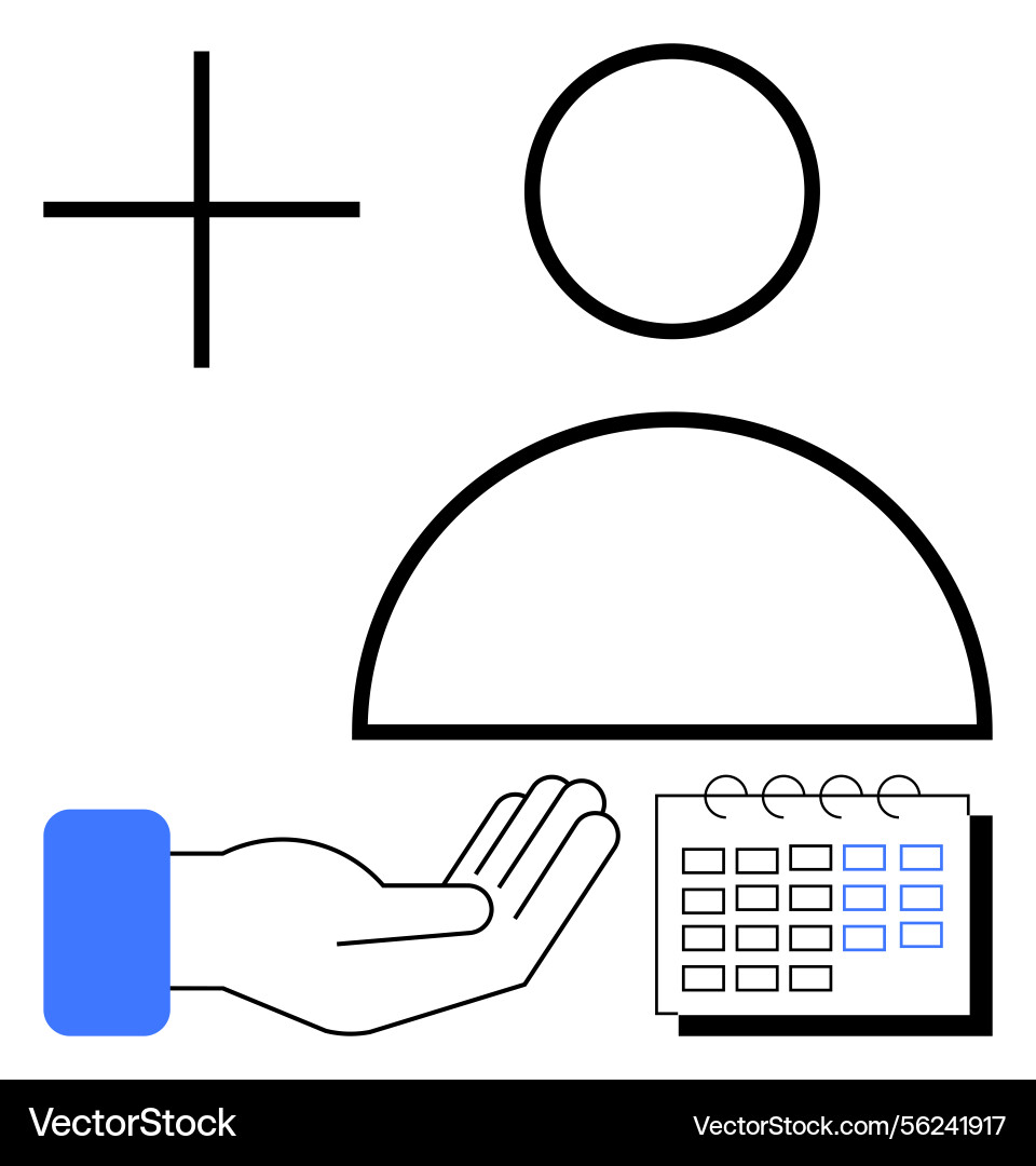 User profile creation with calendar management User profile creation with calendar management vector image