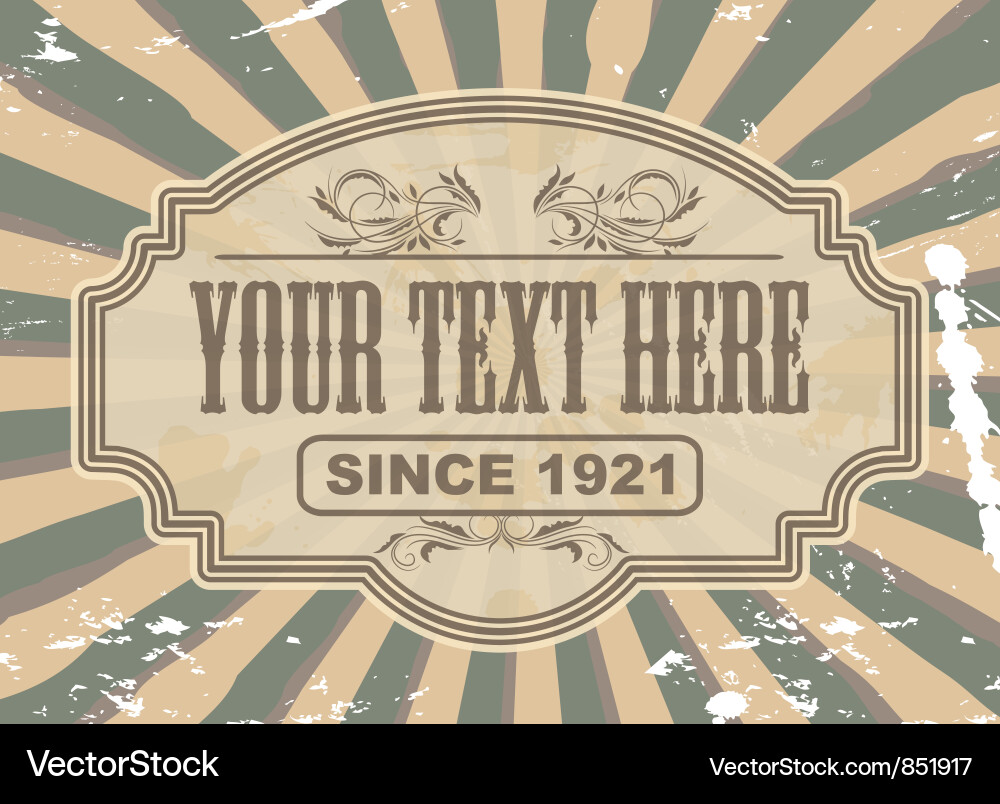 Vintage Grunge Label Vector Image