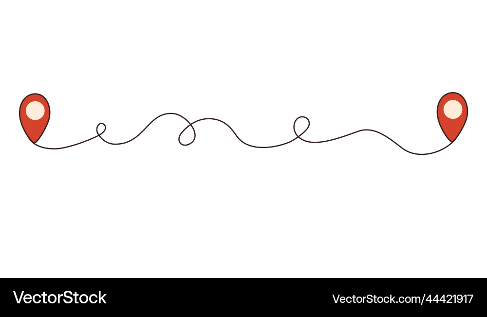 Way between two points location pointers gps Way between two points location pointers gps vector image
