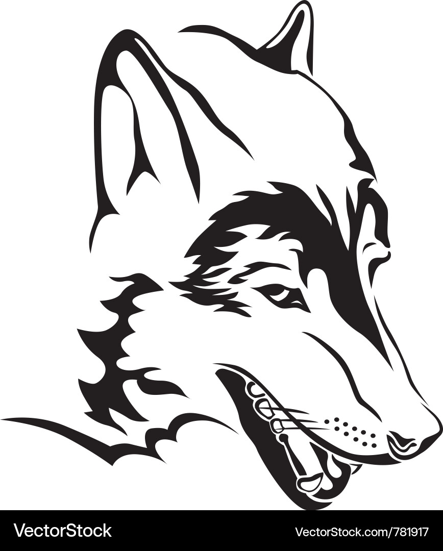 Wolf Head Silhouette Vector Image