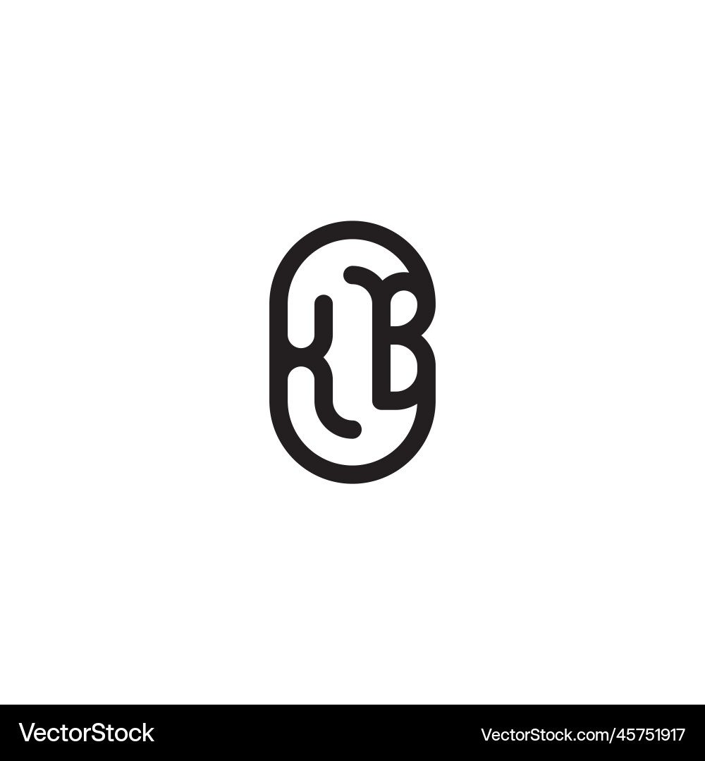 Xb line simple round initial concept with high Vector Image