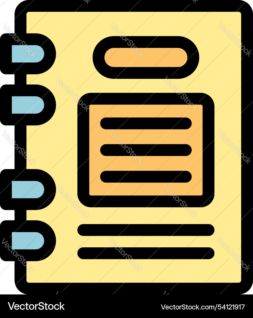 Yellow notepad with spiral binding showing blank Yellow notepad with spiral binding showing blank vector image