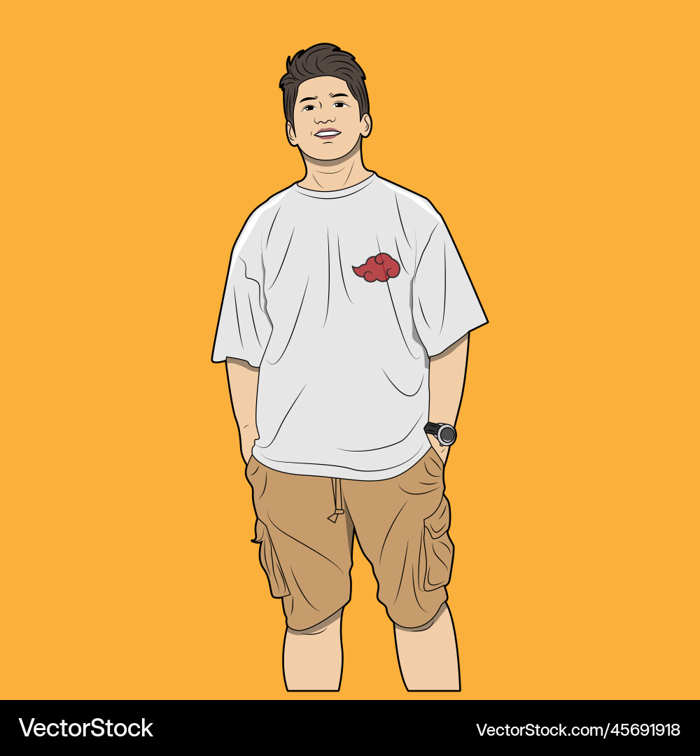 A man in simple style Vector Image