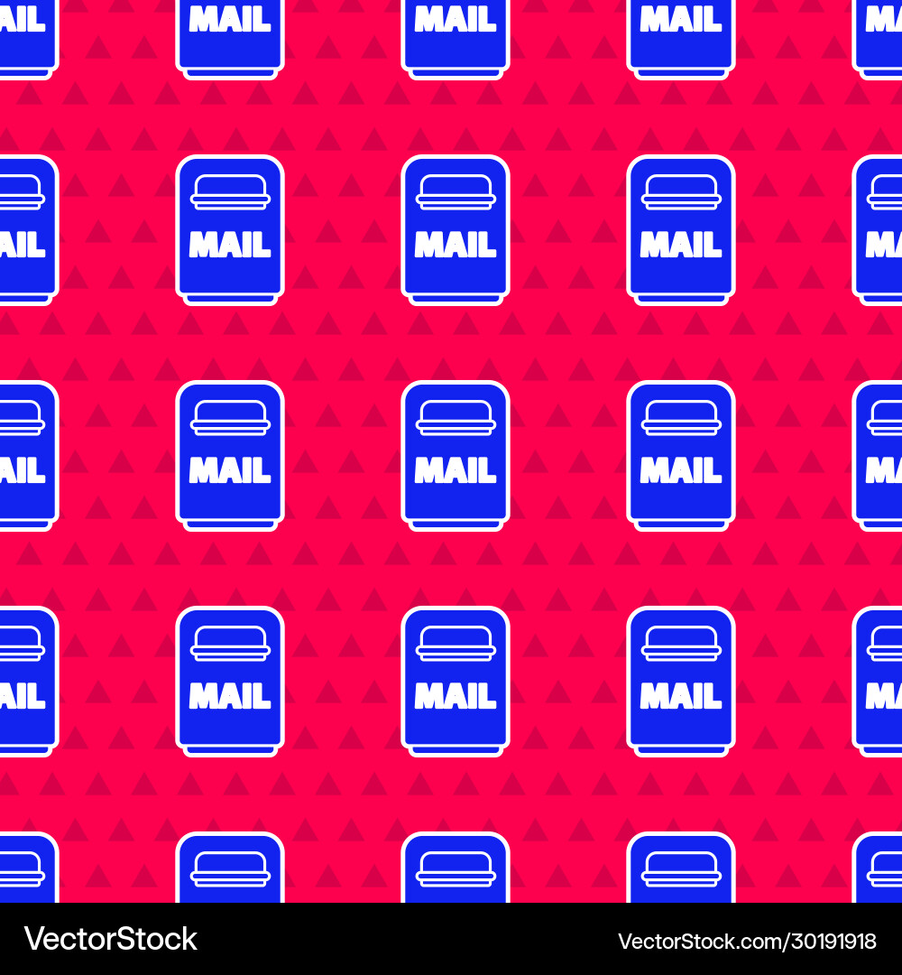 Blue mail box icon isolated seamless pattern Blue mail box icon isolated seamless pattern vector image