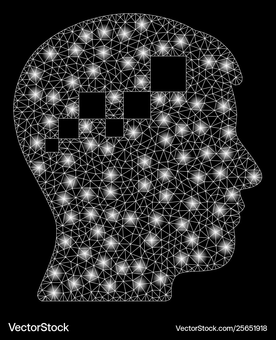 Bright mesh network brain blockchain with light Bright mesh network brain blockchain with light vector image