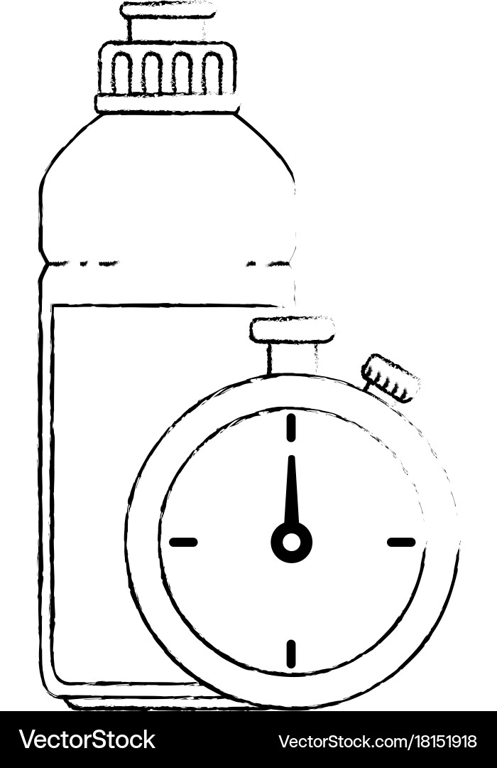 Chronometer timer with bottle vector image