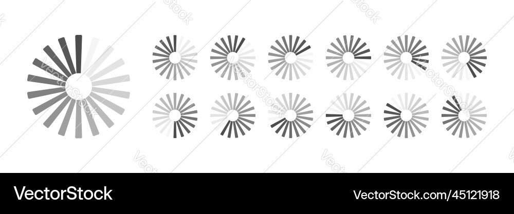 Circular loading buffering icons Circular loading buffering icons vector image