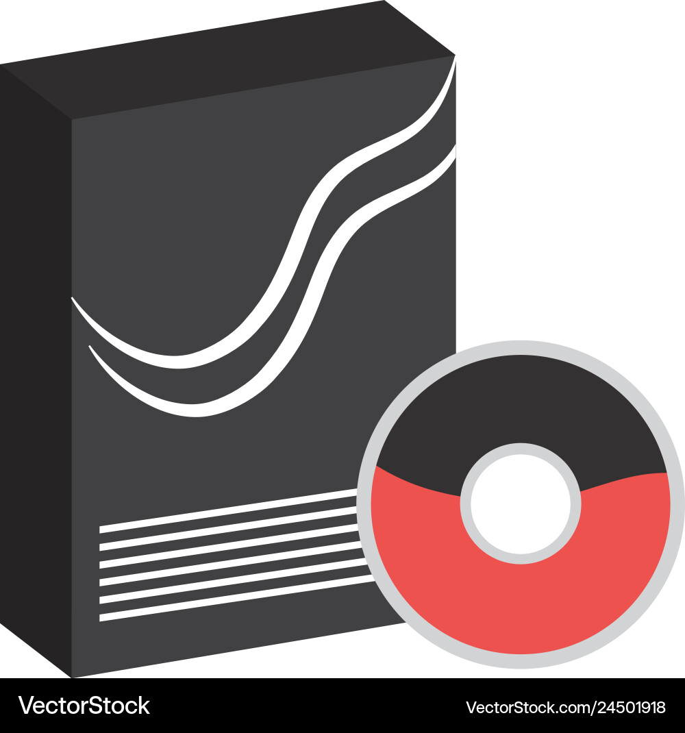 Compact disk in box vector image