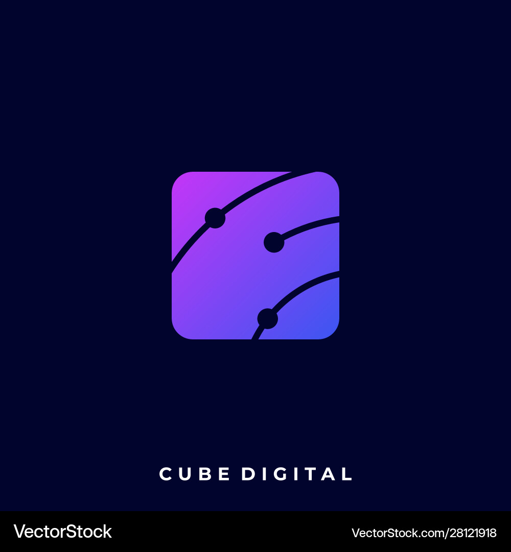 Cube circuit template Vector Image