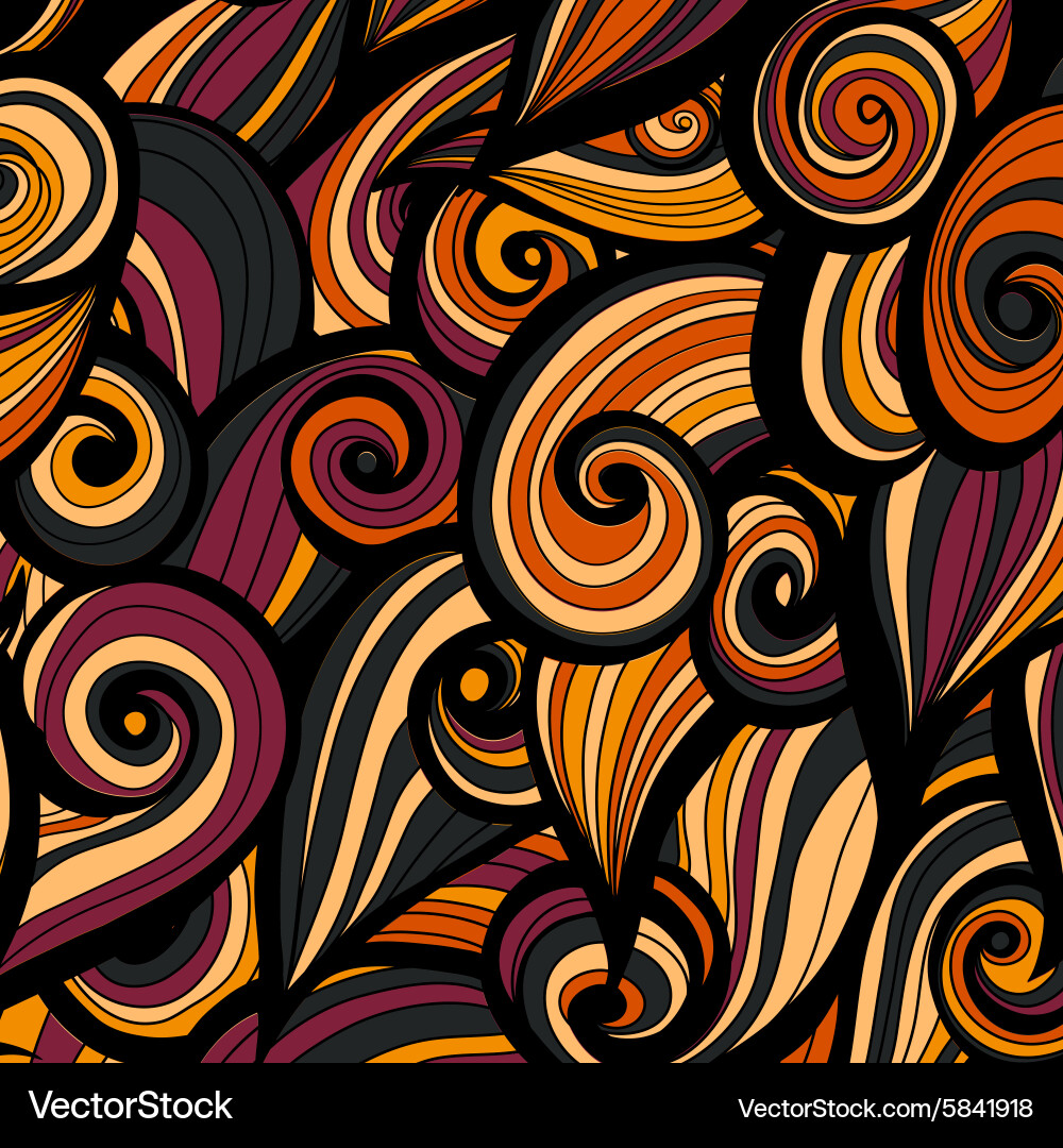 Curl abstract pattern with multicolored waves Vector Image