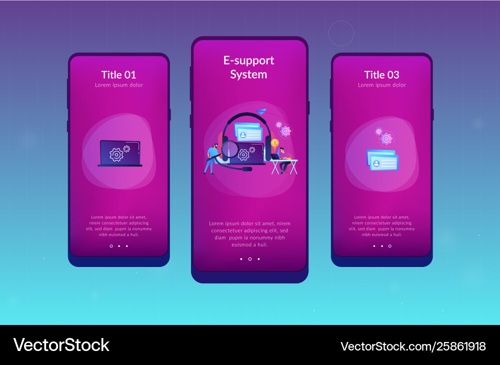 Customer self-service app interface template Vector Image