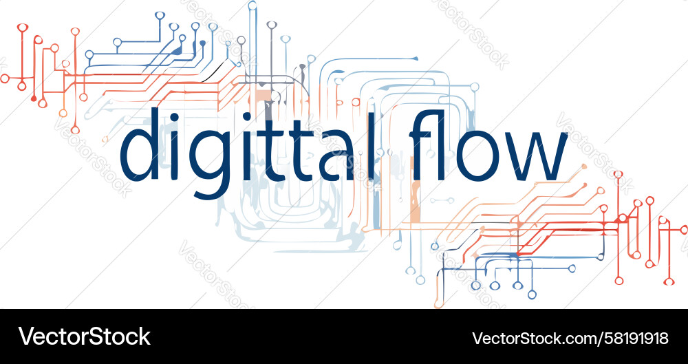 Digital Flow Text Vector Image