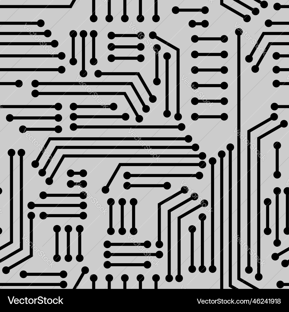 Electric circuitry pattern seamless microcircuit vector image