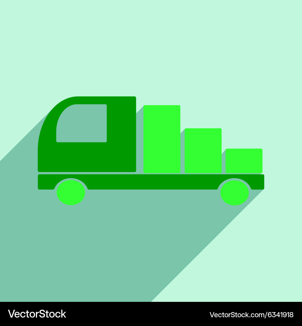Flat with shadow icon and mobile application vector image