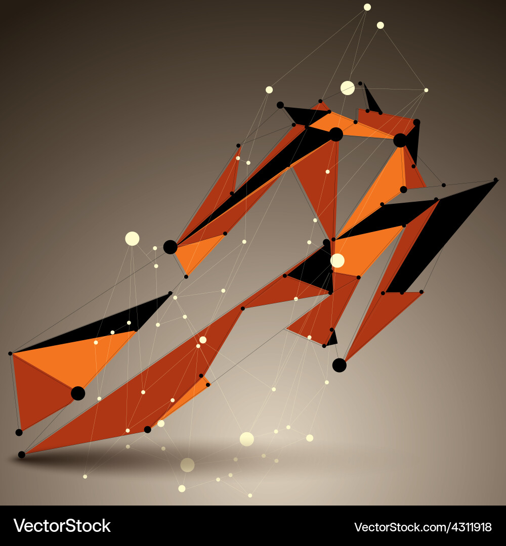 Geometric abstract 3d complicated lattice object vector image