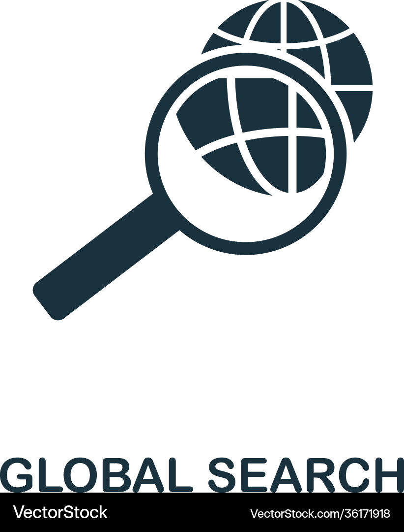 Global search creative icon simple element Global search creative icon simple element vector image