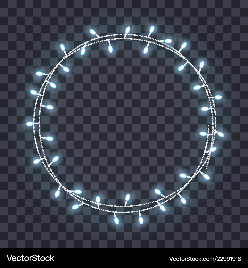 Glowing String Lights Frame vector image