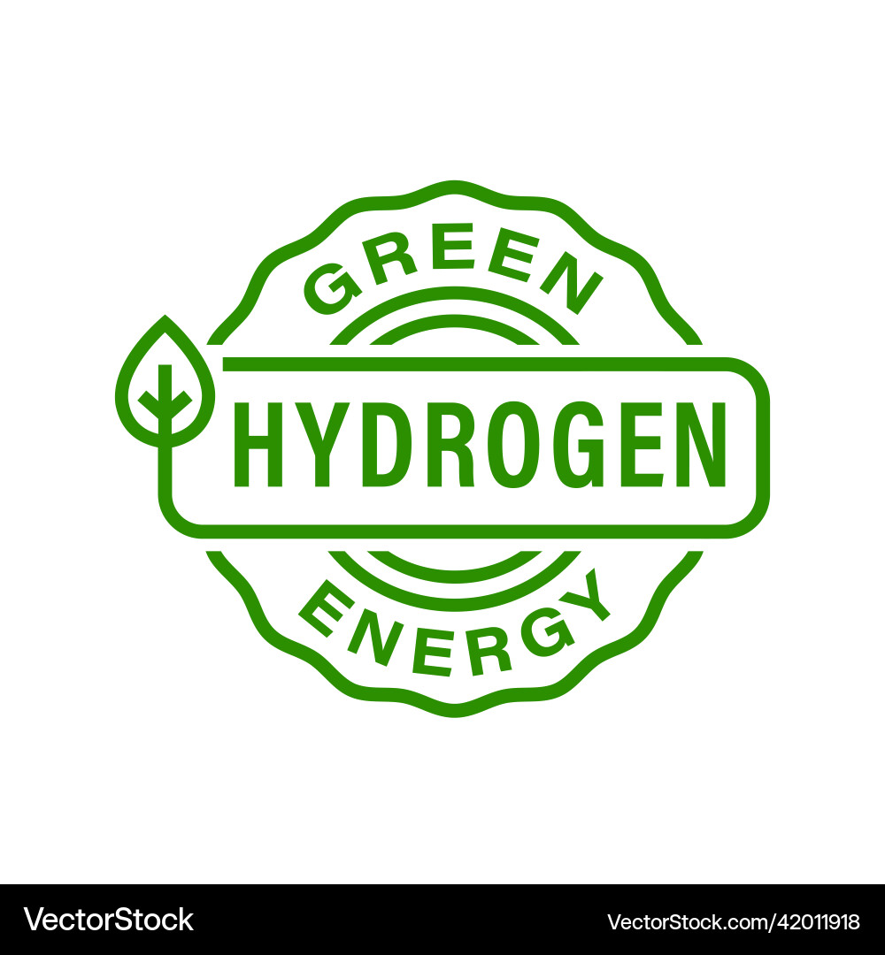 Grüner Wasserstoff-Energiestempel editierbar Grüner Wasserstoff-Energiestempel editierbar vektorbild
