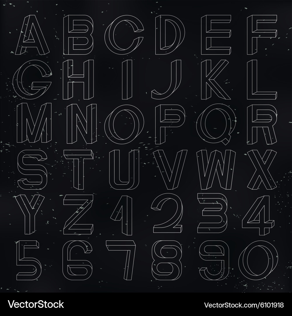 Impossible font set vector image