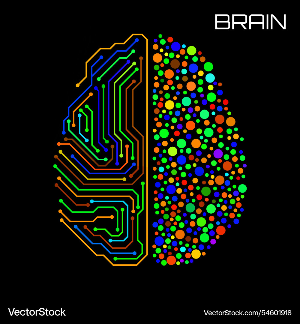 Left right human brain concept logic part vector image