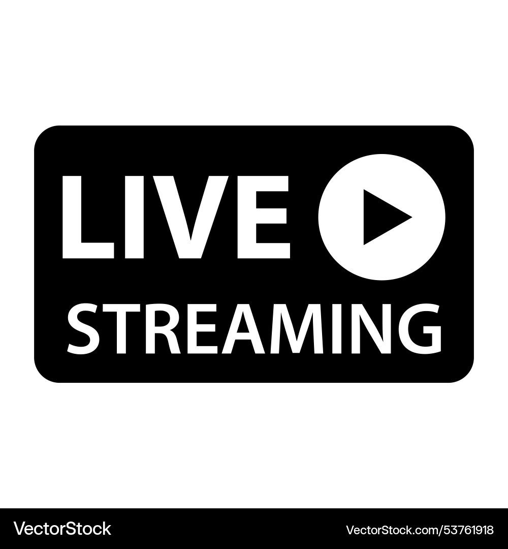 Live streaming icon stream button digital design Live streaming icon stream button digital design vector image