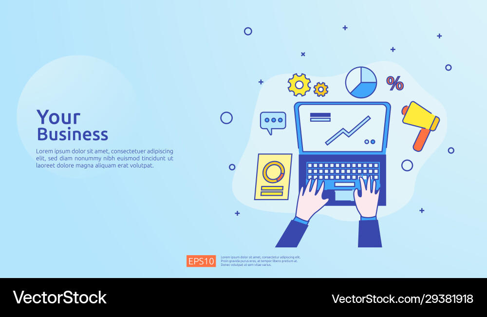 Marketing concept with document data report Marketing concept with document data report vector image