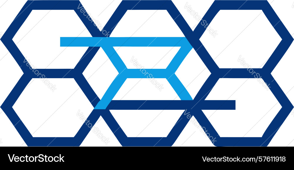Modern blue hexagonal grid pattern abstract tech vector image